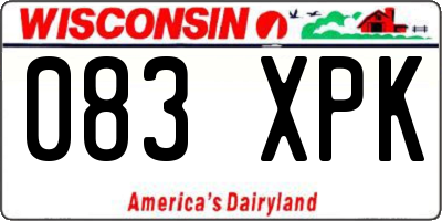 WI license plate 083XPK