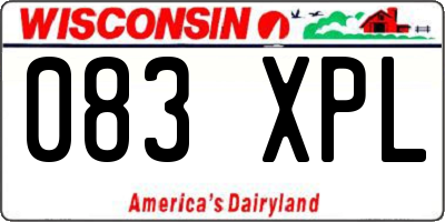 WI license plate 083XPL