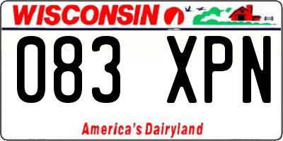 WI license plate 083XPN