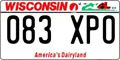 WI license plate 083XPO