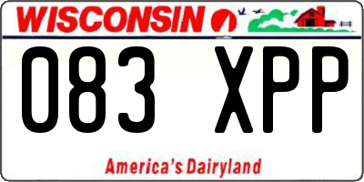 WI license plate 083XPP