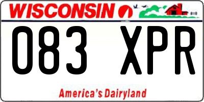 WI license plate 083XPR