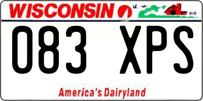 WI license plate 083XPS