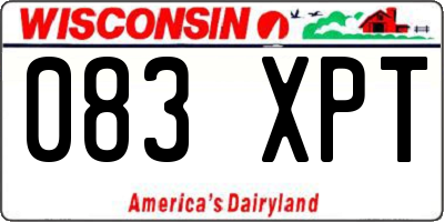WI license plate 083XPT