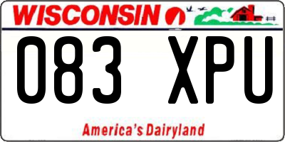 WI license plate 083XPU