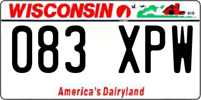WI license plate 083XPW
