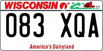 WI license plate 083XQA