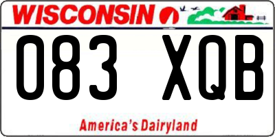 WI license plate 083XQB