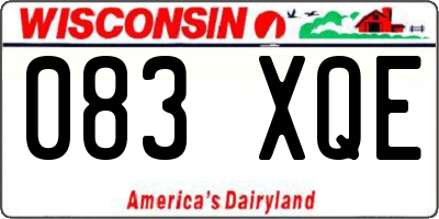WI license plate 083XQE