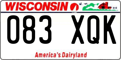 WI license plate 083XQK