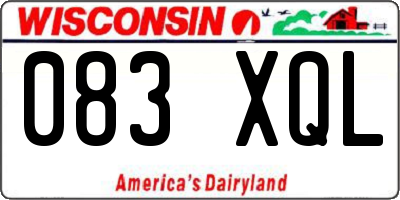 WI license plate 083XQL