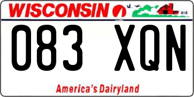 WI license plate 083XQN
