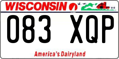 WI license plate 083XQP