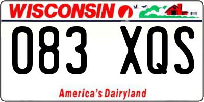 WI license plate 083XQS