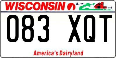 WI license plate 083XQT