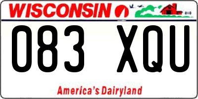 WI license plate 083XQU