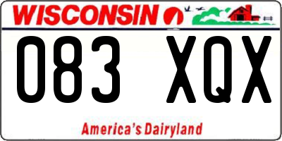WI license plate 083XQX
