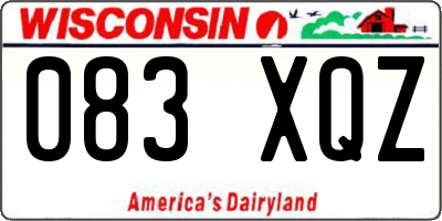 WI license plate 083XQZ