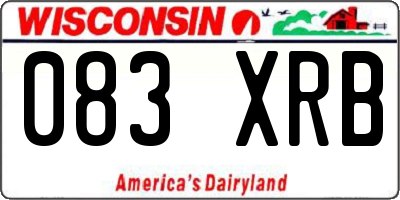WI license plate 083XRB