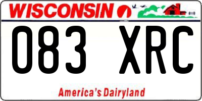 WI license plate 083XRC