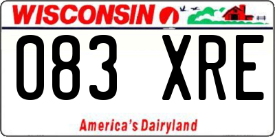 WI license plate 083XRE