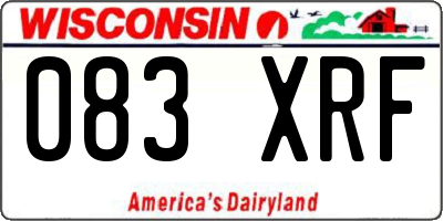 WI license plate 083XRF