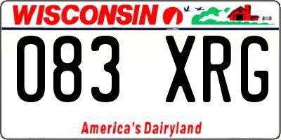 WI license plate 083XRG