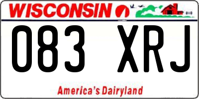 WI license plate 083XRJ