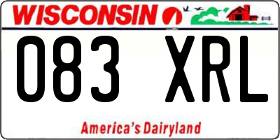WI license plate 083XRL