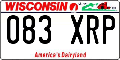 WI license plate 083XRP