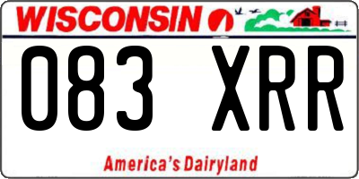 WI license plate 083XRR