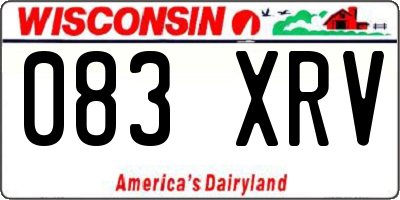 WI license plate 083XRV