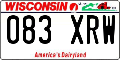 WI license plate 083XRW