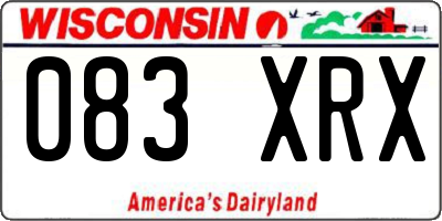 WI license plate 083XRX