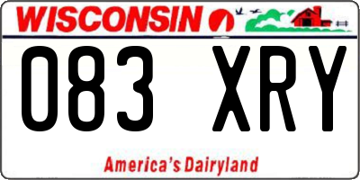 WI license plate 083XRY