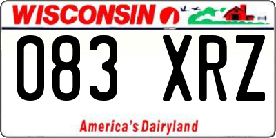 WI license plate 083XRZ