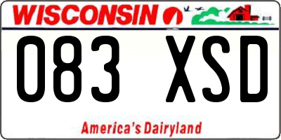WI license plate 083XSD