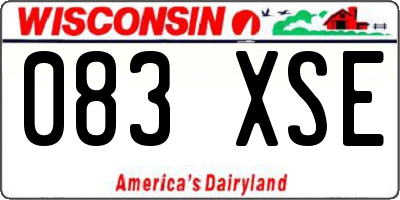 WI license plate 083XSE