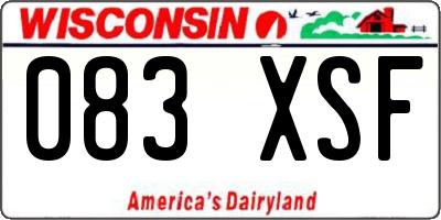 WI license plate 083XSF