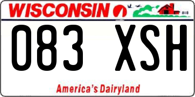 WI license plate 083XSH