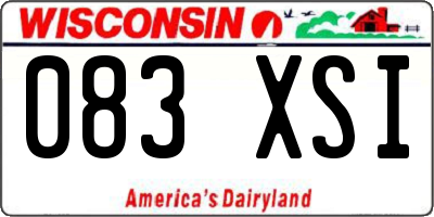 WI license plate 083XSI