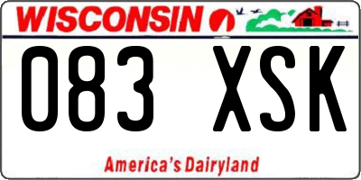 WI license plate 083XSK