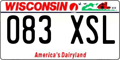 WI license plate 083XSL