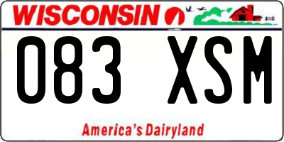 WI license plate 083XSM