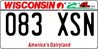 WI license plate 083XSN