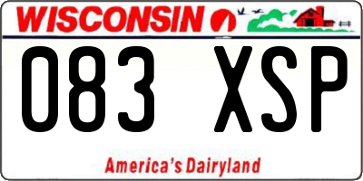 WI license plate 083XSP