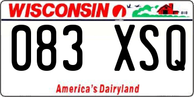 WI license plate 083XSQ