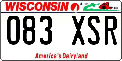 WI license plate 083XSR