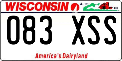 WI license plate 083XSS