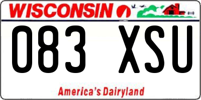 WI license plate 083XSU